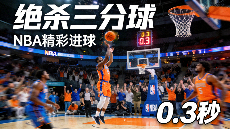 NBA篮球比赛单次精彩进球剪辑视频缩略图 - 绝杀三分球